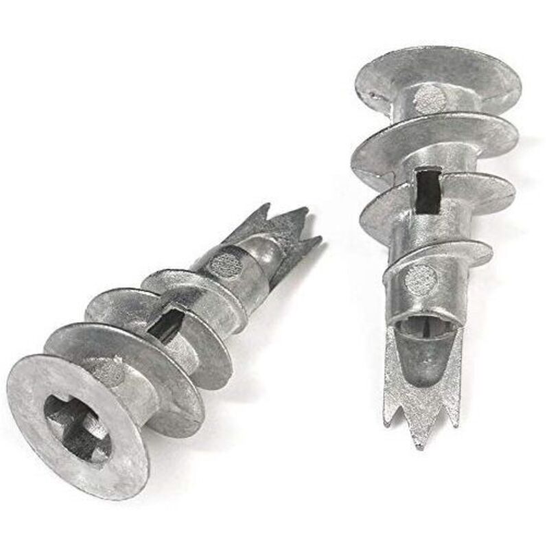 Memkey - Lot de 50 chevilles de fixation pour plaque de plâtre auto-perçantes - En métal pour plaques de plâtre à une couche et à double couche