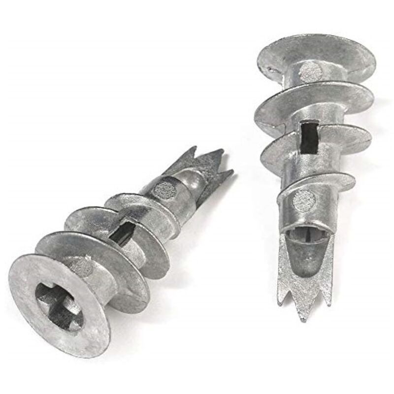 Aougo - Lot de 50 chevilles de fixation pour plaque de plâtre auto-perçantes - En métal pour plaques de plâtre à une couche et à double couche