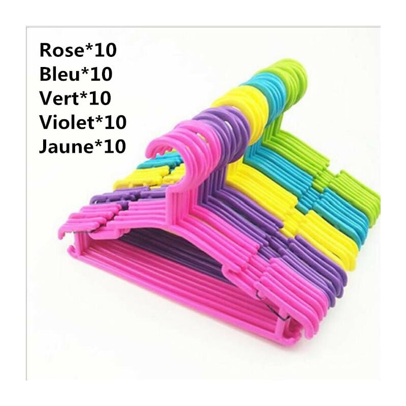 Lot de 50 Cintre Enfants Plastiqu，pour Enfants Durables Stockage Cintres pour Enfants Bébés en Plastique de Stockage Cintres pour la Longueur de 27cm