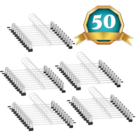 LOT DE 50 CINTRES EN METALE AVEC PINCE