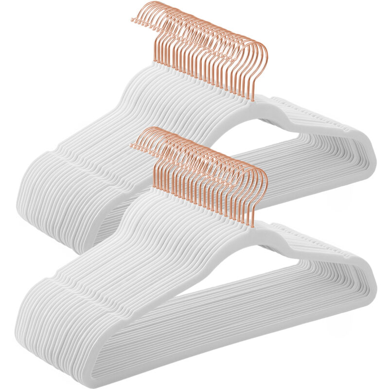 Songmics - Lot de 50 Cintres Velours Adulte, Longueur 41,5 cm, Fin, Grande Capacité de Charge, avec Crochets Pivotants à 360°, pour Manteaux,