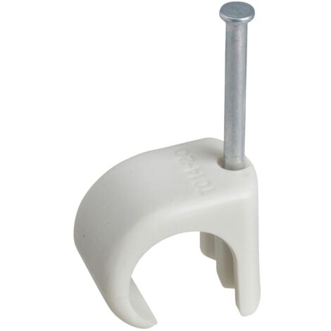 Lot de 50 Clip à clou Mureva Fix- Conduit Ø22-26mm - Clou Ø2,5-L45mm - Blanc - Schneider Electric - 2070001