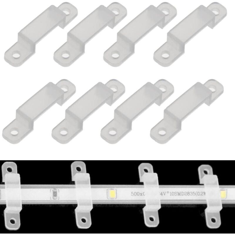 Lot de 50 clips de fixation pour bande lumineuse led 10 mm à 18 mm