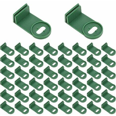 Lot de 50 clips de fixation pour serre en plastique et rondelles pour serre
