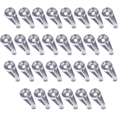 Lot de 50 clips de fixation pour verre - En plastique transparent - Pour montage mural miroir porte d'armoire (4-5 mm)