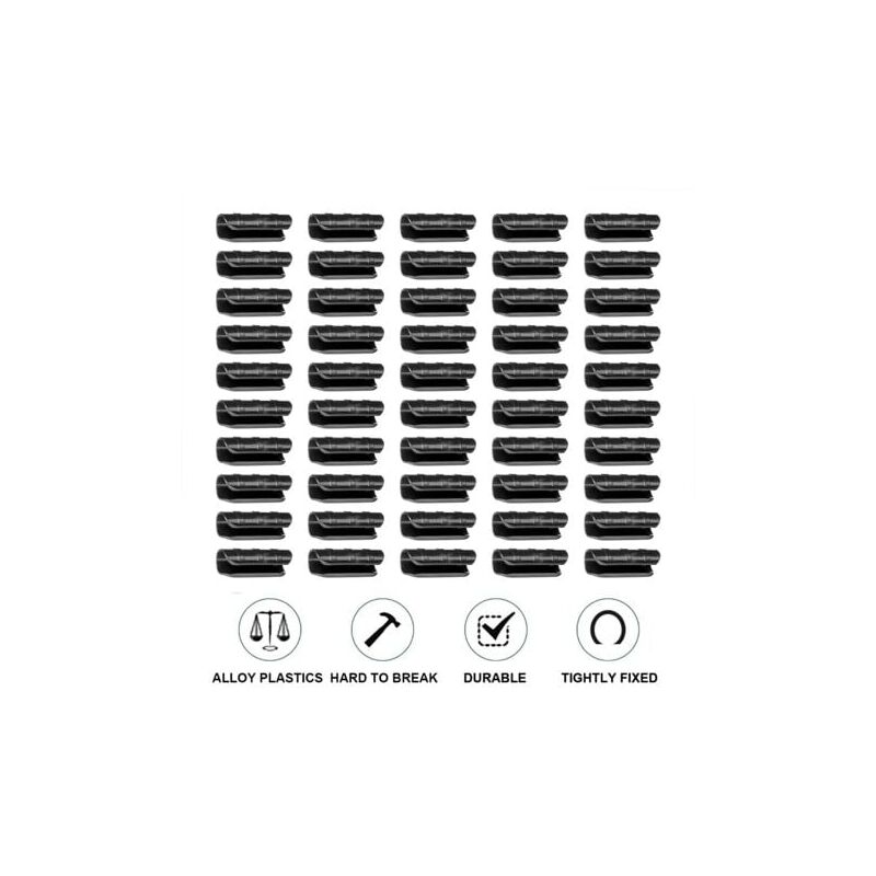 Lot de 50 clips pour serre de jardin 25mm pour fixation de filet pare-soleil, film plastique