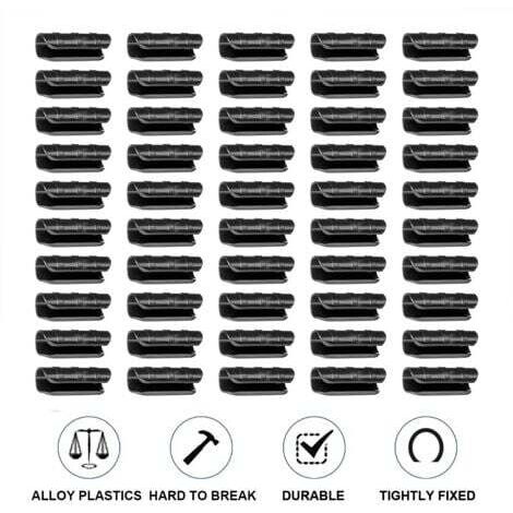 Lot de 50 clips pour serre de jardin 25mm pour fixation de filet pare-soleil, film plastique