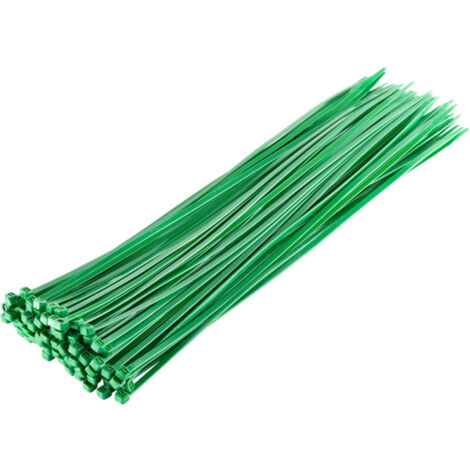 Lot de 50 Collier de serrage plastique 3,6 x 250 mm, serre cable plastique, Bride de câble en plastique autobloquante nylon, ver