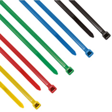 Lot de 50 colliers de serrage 200 x 4,8 mm – Résistance de -40 à +85°C – Assortiment de 5 couleurs – Pour fixation câbles et accessoires – Ohm-Easy
