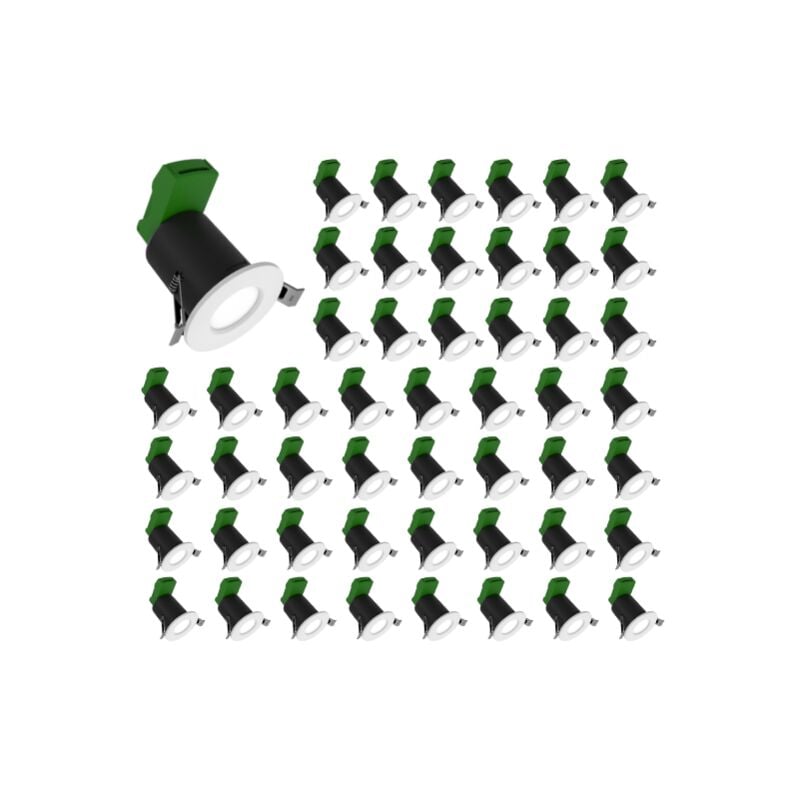 Lot de 50 Coupelles RT2020 IP65 Blanches pour Spots LED GU10