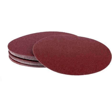 Lot de 50 disques abrasifs - 225 mm de diamètre sans trou - Assortiment de 10 x grain 40/60/80/120/180/ pour ponceuse à col
