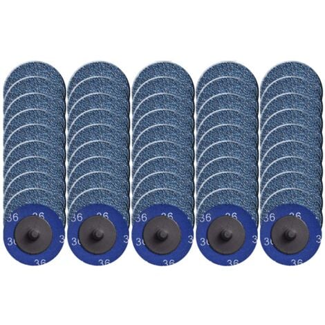 Lot de 50 disques abrasifs à changement rapide, 5,1 cm, disque de verrouillage en rouleau avec revêtement en oxyde de zirconium pour la préparation de surface (grain 36)