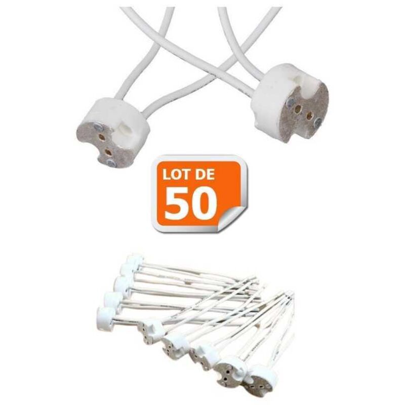 Lot de 50 Douilles Culot GU5.3 (MR16) pour Ampoule Halogène ou Led