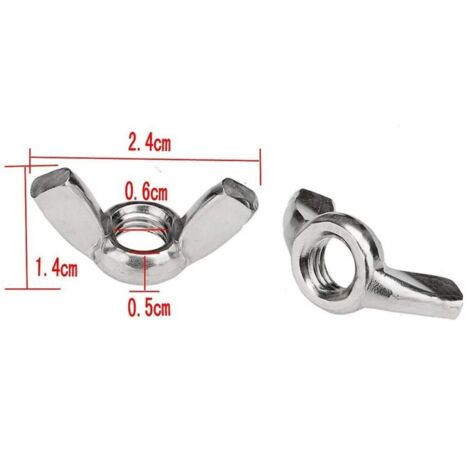 Lot de 50 écrous à oreilles en acier inoxydable 304 M6 (1/4 pouce) - Matériel de fixation à rotation manuelle