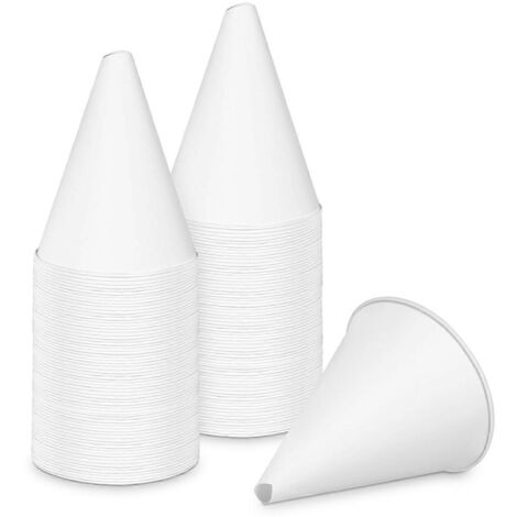 Lot de 50 entonnoirs en papier pour huile moteur (177 ml), blancs.