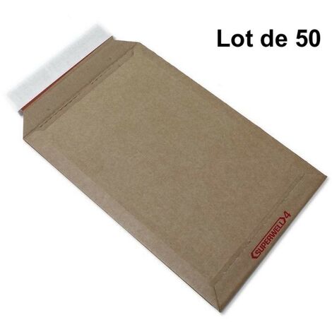 Lot de 50 Enveloppes Carton Ultra Résistantes (250 x 350 x 35 mm) Protection Inégalée