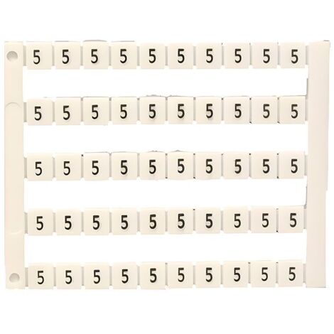 Lot de 50 étiquettes de marquage blanche 5x5mm, impression "5" - IMO