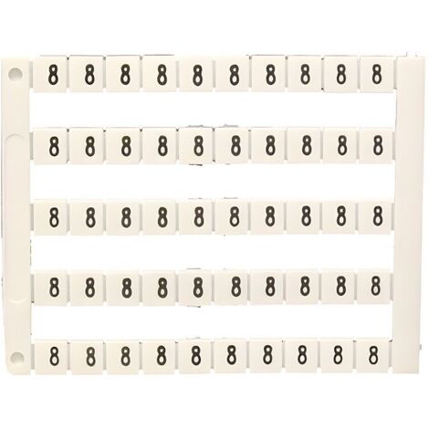 Lot de 50 étiquettes de marquage blanche 5x5mm, impression "8" - IMO