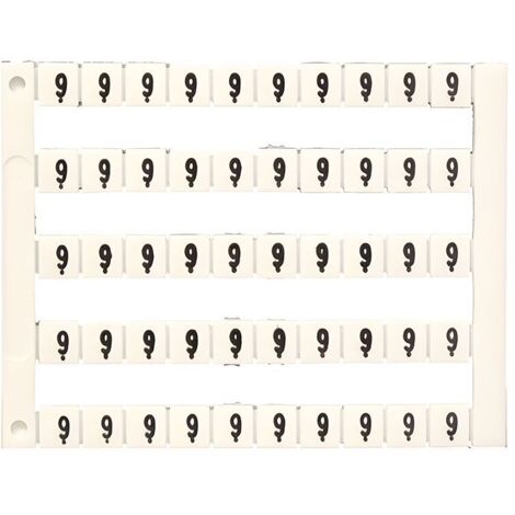 Lot de 50 étiquettes de marquage blanche 5x5mm, impression "9" - IMO