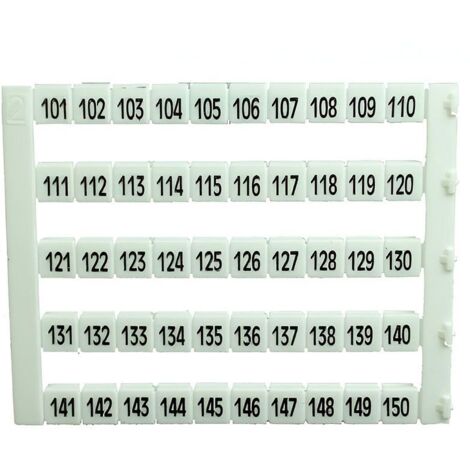 Lot de 50 étiquettes de marquage blanche 5x5mm, impression de 101 à 150 - IMO