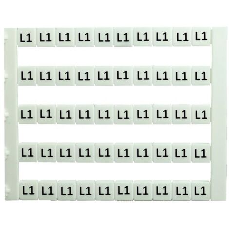 Lot de 50 étiquettes de marquage blanche 5x5mm, impression "L1" - IMO