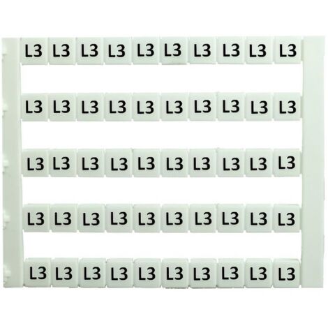 Lot de 50 étiquettes de marquage blanche 5x5mm, impression "L3" - IMO