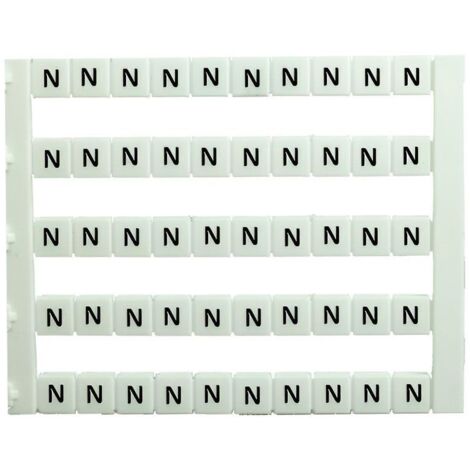 Lot de 50 étiquettes de marquage blanche 5x5mm, impression "N" - IMO
