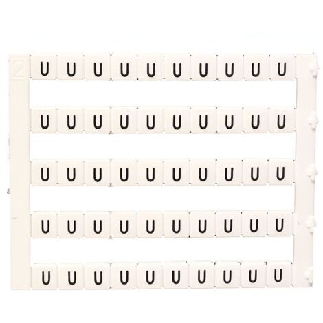 Lot de 50 étiquettes de marquage blanche 5x5mm, impression "U" - IMO