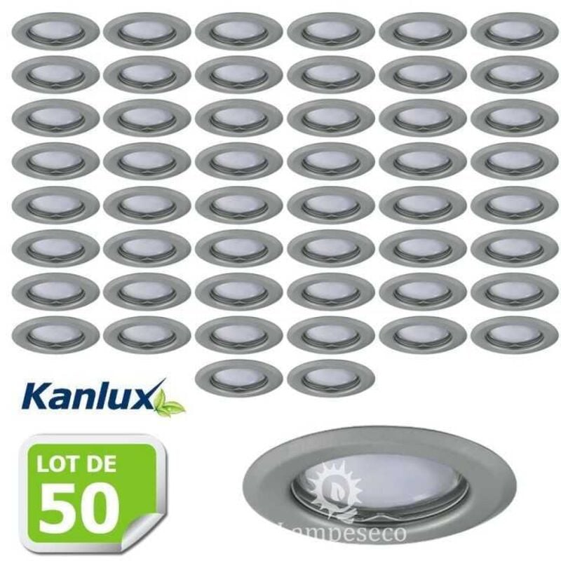 Lot de 50 Fixation de spot encastrable chrome matt D83mm marque Kanlux ref 26793