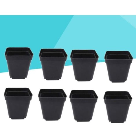 Lot de 50 godets de culture carrés 6x6x6.5cm – Plastique épais avec trou de vidange – Pour semis et boutures en intérieur/extérieur - 50Pcs