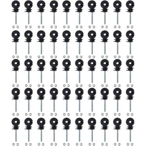 Lot De 50 Isolateurs De Clôture Électrique, Isolateur De Clôture Électrique À Visser Pour Élevage D'animaux, Accessoires De Système De Grille Tube Tétragone Tube Rond Tube De Fer D'angle