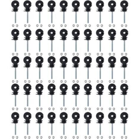 Lot De 50 Isolateurs De Clôture Électrique, Isolateur De Clôture Électrique À Visser Pour Élevage D'animaux, Accessoires De Système De Grille Tube Tétragone Tube Rond Tube De Fer D'angle Piquet pour g