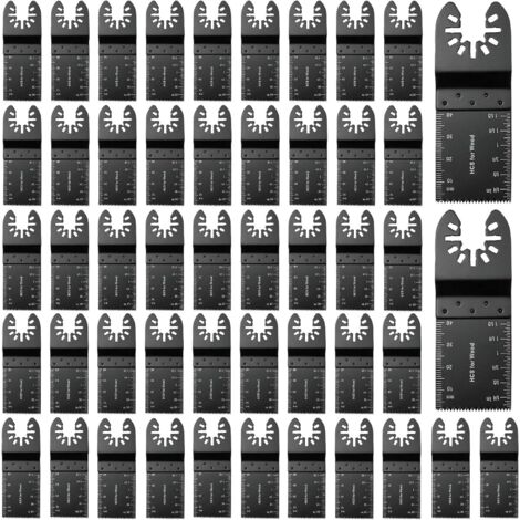 Lot de 50 lames de scie oscillante, 35 mm, lames d'outils oscillantes professionnelles universelles à dégagement rapide pour couper le bois (noir)