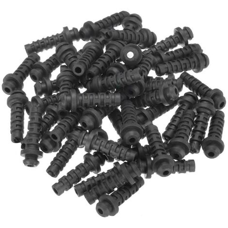 Lot de 50 manchons de protection de câble de 4 mm, noirs