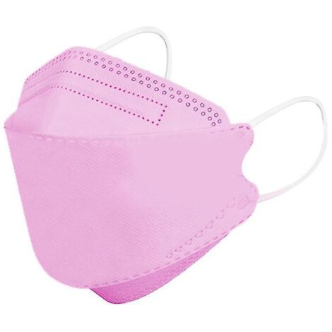 Lot de 50 masques jetables pour enfants, 4 plis, ajustables et respirants, rose