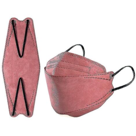 Lot de 50 masques KN95 pour adultes, masques de protection à 4 couches Morandi FFP2, masques KF94 rouges
