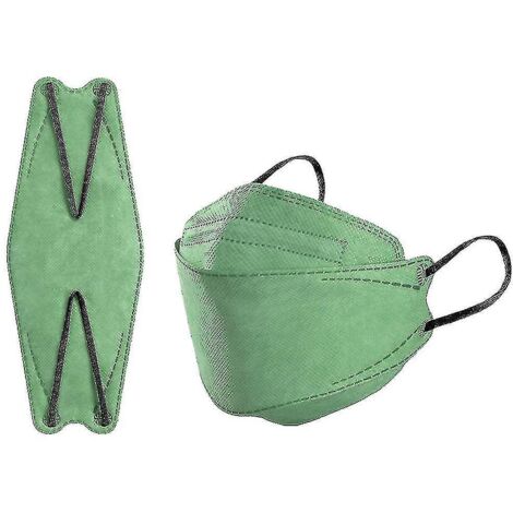 Lot de 50 masques KN95 pour adultes, masques de protection Morandi FFP2 à 4 couches, masques KF94 verts