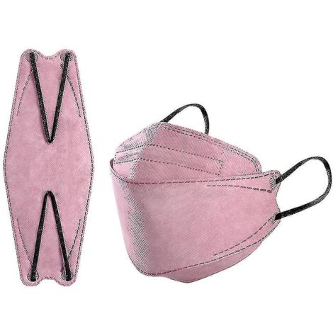 Lot de 50 masques KN95 pour adultes, style poisson, Morandi, FFP2, 4 couches, rose clair.