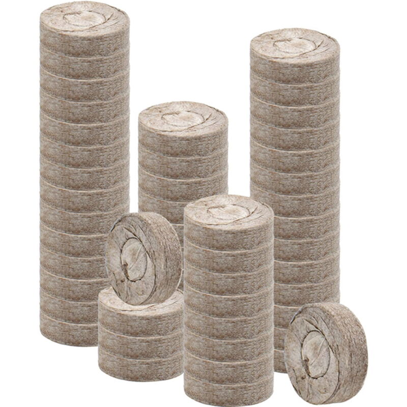 Feiyue - Lot de 50 pastilles de tourbe de 35 mm pour semis, terreau fibreux, terreau de pépinière, mottes de démarrage pour plantes, terreau de