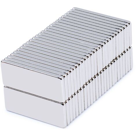 Lot de 50 petits aimants en néodyme pour aimants de réfrigérateur - F20 x 10 x 1 mm