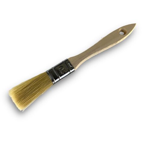Lot de 50 pinceaux queue de morue 20 mm double épaisseur  Soie blanche haute qualité  Manche bois brut  Résistants et durables  Multi-supports  Kibros 32220x50