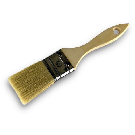 Lot de 50 pinceaux queue de morue 40 mm double épaisseur  Soie blanche haute qualité  Manche bois brut  Résistants et durables  Multi-supports  Kibros 32240x50
