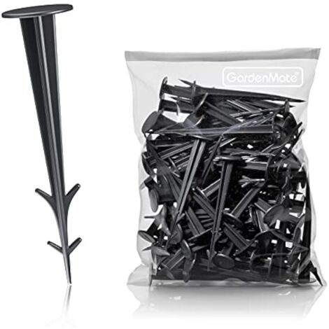Lot de 50 Piquets d’Ancrage en Plastique Noir Résistant aux UV – 12 cm – Pour Filets, Bâches, Clôtures et Stabilisation Extérieure