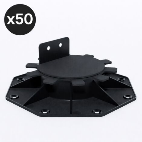 Lot de 50 plots 30-60 mm pour terrasse bois et composite - Coloris - Noir, Unités - 50 plots