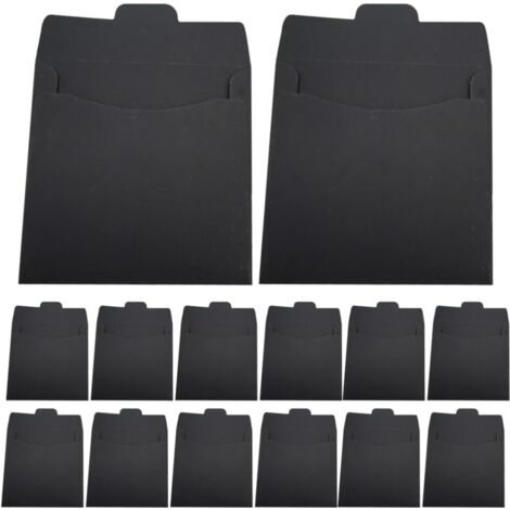 Lot de 50 pochettes pour CD en papier kraft - Pour DVD - Blanches - Pour papier CD - Support de rangement - Noir