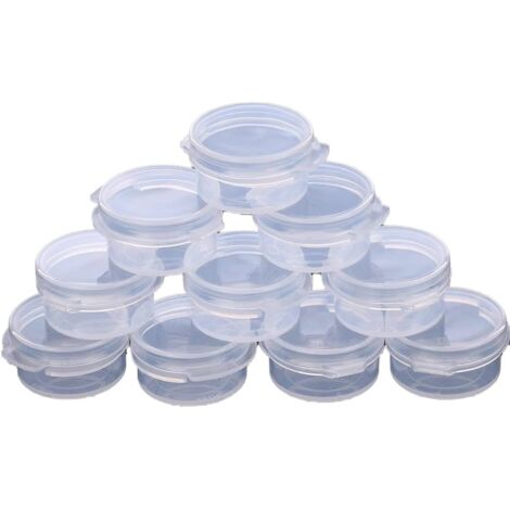 Lot de 50 pots cosmétiques en plastique transparents vides de 5 g avec couvercle à clip, mini boîte de rangement portable
