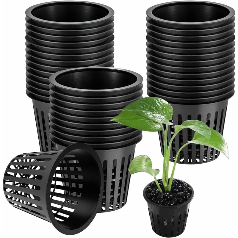 Lot de 50 Pots de Culture hydroponique, 8 cm en Filet hydroponique, Plantes hydroponiques pour Plantes hydroponiques, Pots en Plastique hydroponique,