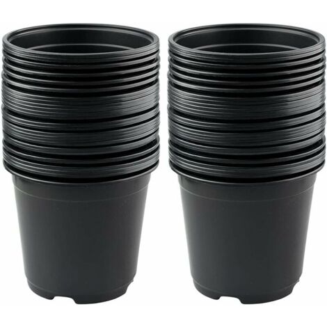Lot de 50 Pots de Fleurs en Plastique Noir de 15 cm pour Plantes succulentes, légumes et boutures zhuoxuan