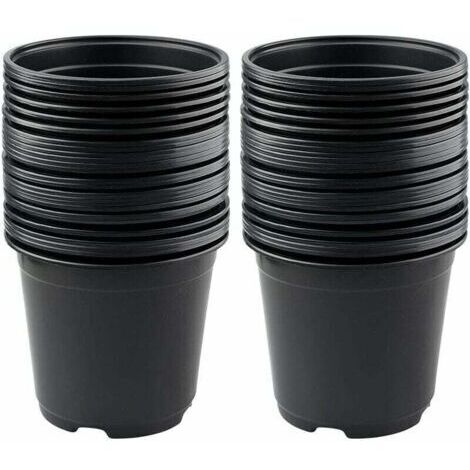 Lot de 50 Pots de Fleurs en Plastique Noir de 15 cm pour Plantes succulentes, légumes et boutures zhuoxuan
