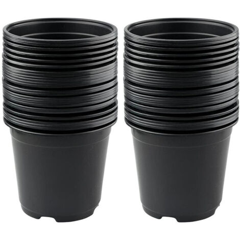 Lot de 50 pots de fleurs en plastique souple noir 15 cm – Pour semis et boutures – Haute respirabilité et flexibilité